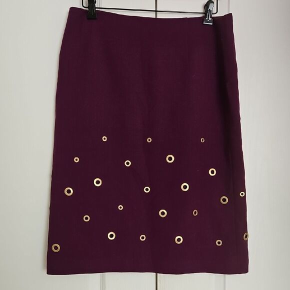 Escada Purple Embellished Pencil Skirt Knee-Length - Picture 1 of 16